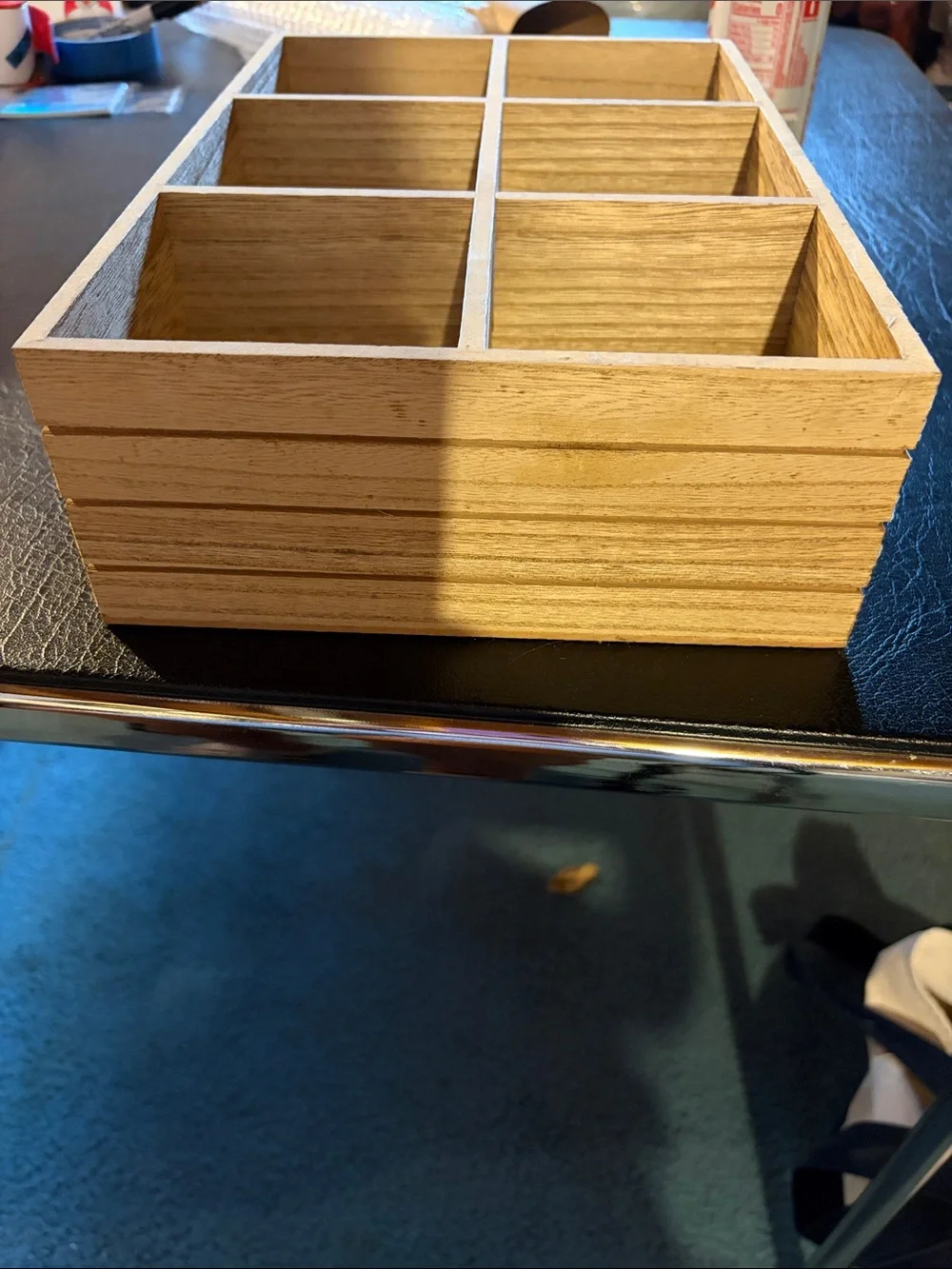 Wooden 6-Compartment Display tray- Natural Oak Tone 13x8.5